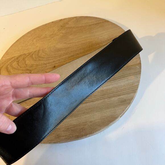 Vintage 80s Christian Dior Black Genuine Leather Wrap Belt Size M/L - Picture 7 of 13